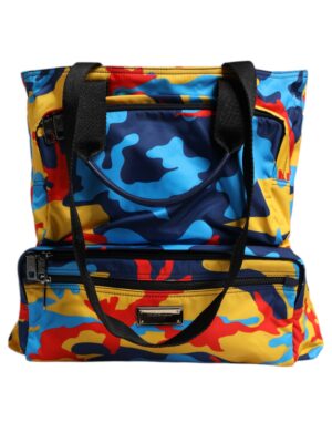 Dolce & Gabbana Multicolor Camouflage Nylon Shopping Tote Bag