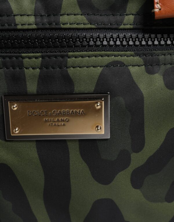 Dolce & Gabbana Green Leopard Nylon Travel Back Pack Bag - Image 3