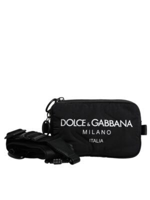 Dolce & Gabbana Black Nylon Logo Purse Crossbody Sling Bag
