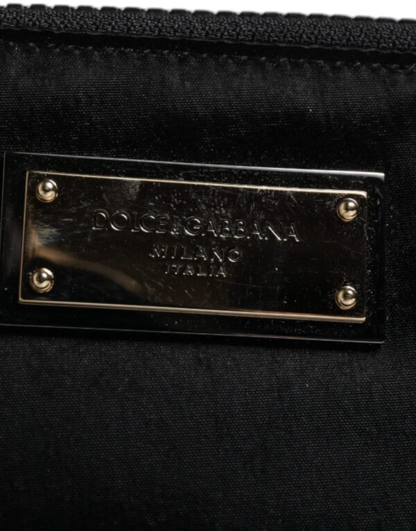 Dolce & Gabbana Black Nylon Logo Plaque Keyring Pouch Clutch Bag - Image 4