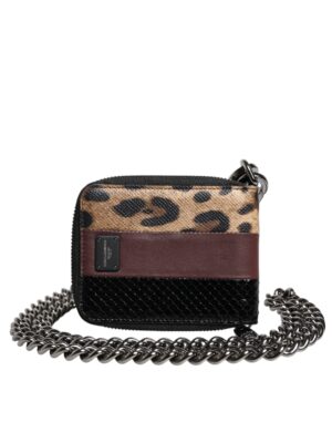 Dolce & Gabbana Multicolor Leopard Leather DG Bifold Card Holder Wallet