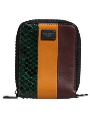 Dolce & Gabbana Multicolor Exotic Leather DG Bifold Card Holder Wallet