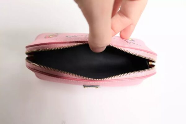 Dolce & Gabbana Pink Leather DG Logo Zip Around Hand Purse Pouch Wallet - Image 6