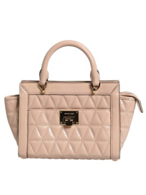 Michael Kors Peach Quilted Leather Logo Crossbody VIVIANNE Messenger Bag