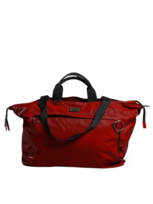 Dolce & Gabbana Red Nylon Calfskin Hand Shoulder Duffel Bag
