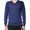 Dolce & Gabbana Navy Blue Cashmere V-neck Pullover Sweater - Image 2