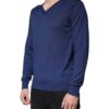 Dolce & Gabbana Navy Blue Cashmere V-neck Pullover Sweater - Image 3