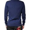 Dolce & Gabbana Navy Blue Cashmere V-neck Pullover Sweater - Image 4