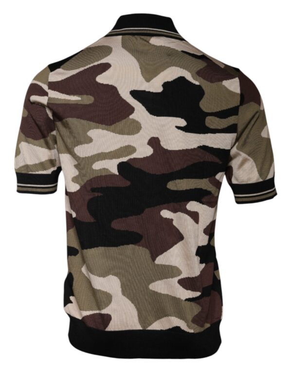 Dolce & Gabbana Multicolor Camouflage Collared Polo T-shirt - Image 3
