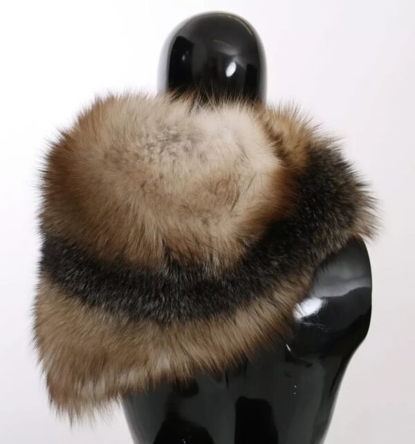 Dolce & Gabbana Brown Fox Tail Fur Shawl Neck Wrap Cover Collar Scarf - Image 4