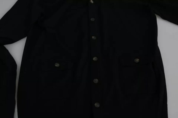 Dolce & Gabbana Black Wool Button Down Men Cardigan Sweater - Image 6