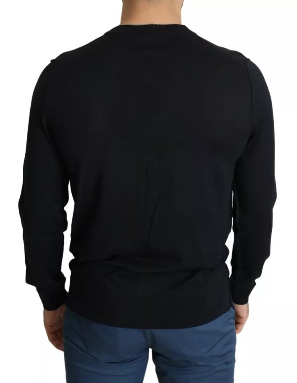 Dolce & Gabbana Black Wool Button Down Men Cardigan Sweater - Image 8