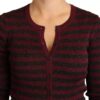 Dolce & Gabbana Black Red Striped Womens Cardigan Sweater - Image 4