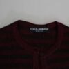 Dolce & Gabbana Black Red Striped Womens Cardigan Sweater - Image 6