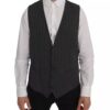 Dolce & Gabbana Gray Wool Stretch Gilet Waistcoat Vest - Image 6