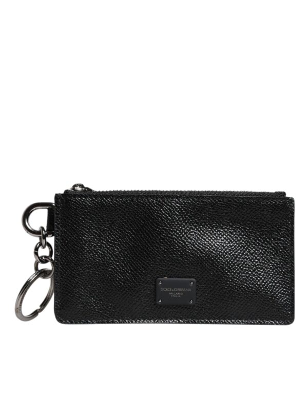 Dolce & Gabbana Black Calfskin Leather DG Logo Card Holder Wallet - Image 2