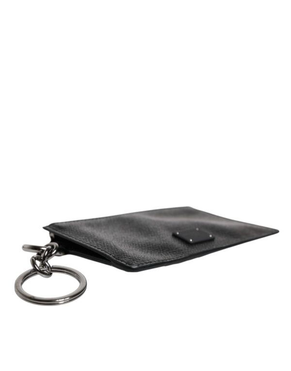 Dolce & Gabbana Black Calfskin Leather DG Logo Card Holder Wallet - Image 5