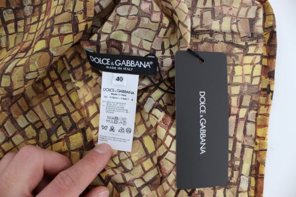 Dolce & Gabbana Sicilian Mosaic Print Silk Blouse - Image 7