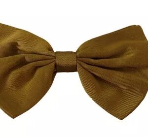 Dolce & Gabbana Yellow Mustard 100% Silk Butterfly Bow Tie Men