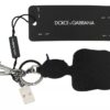 Dolce & Gabbana Black Leather Fisherman Logo Badge Keyring Keychain - Image 5