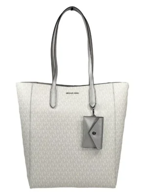 Michael Kors Vincent With Card Case Large Tote Purse Bag Silver