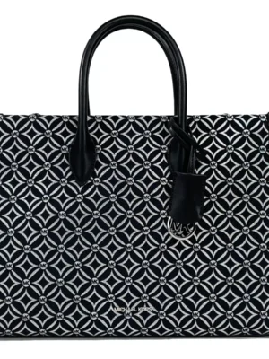 Michael Kors Mirella Medium Top Zip Crossbody Tote Bag Black