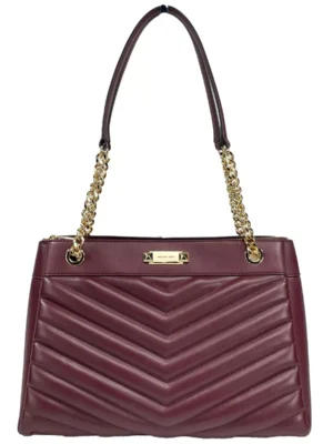 Michael Kors Whitney Medium Chain Shoulder Bag Purse Oxblood