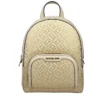 Michael Kors Jaycee Medium Zip Pocket Backpack Bag Cream Gold