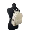 Michael Kors Jaycee Medium Zip Pocket Backpack Bag Cream Gold - Image 3