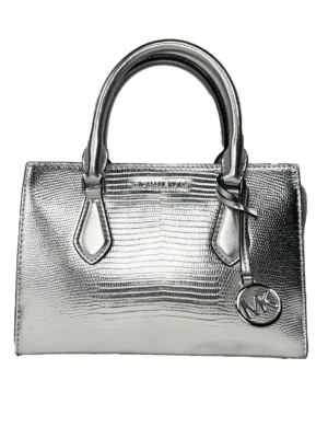 Michael Kors Sheila Small Crossbody Satchel Purse Bag Silver