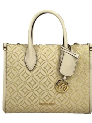 Michael Kors Mirella Small Top Zip Crossbody Tote Bag Creme
