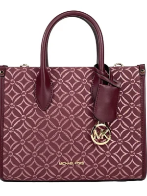 Michael Kors Mirella Small Top Zip Crossbody Tote Bag Oxblood