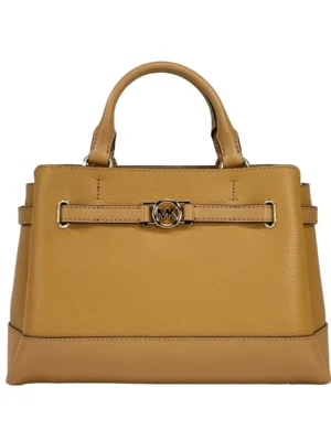 Michael Kors Reed Small Leather Belted Satchel Crossbody Bag Brown