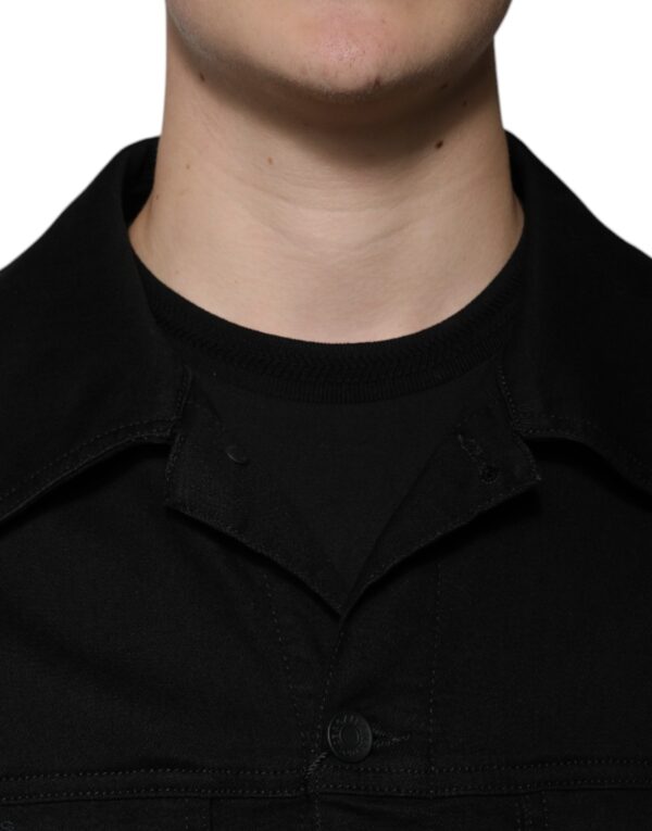 Dolce & Gabbana Black DG Cotton Stretch Denim Jacket - Image 5
