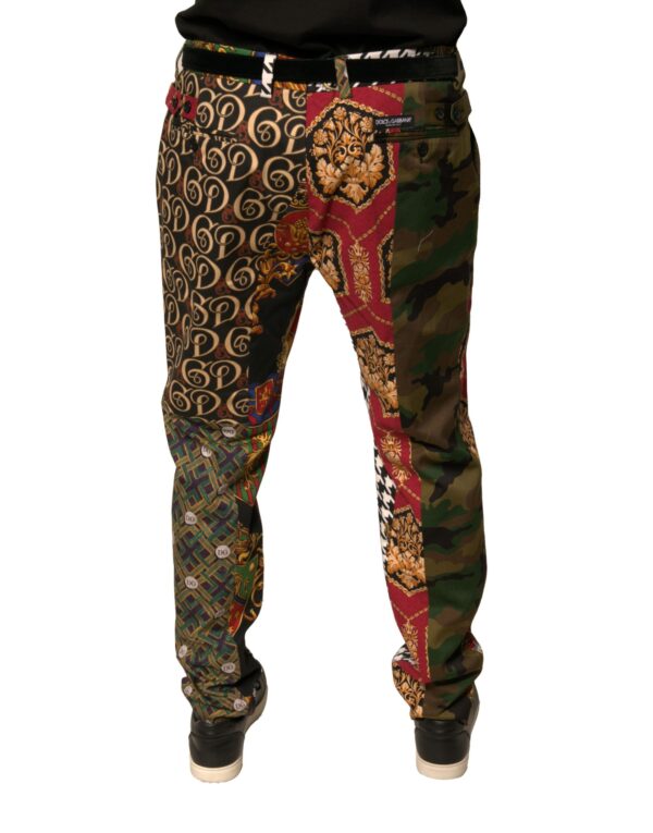 Dolce & Gabbana Multicolor Patchwork Men Dress Pants - Image 4