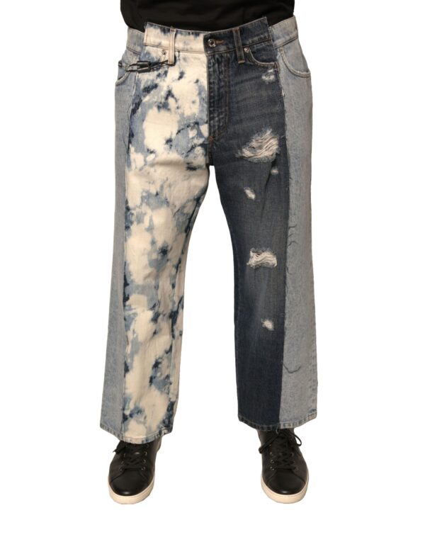 Dolce & Gabbana Multicolor Patchwork Cotton Straight Men Denim Jeans - Image 2