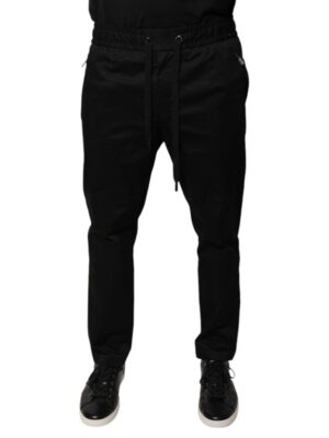 Dolce & Gabbana Black Cotton Stretch Skinny Sweatpants Pants