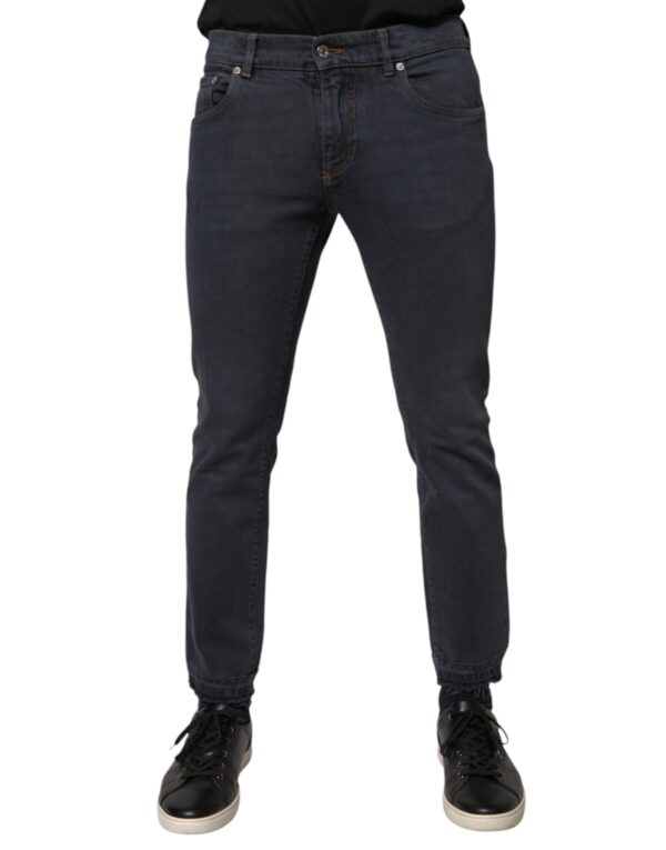 Dolce & Gabbana Dark Gray Cotton Skinny Denim Jeans - Image 2