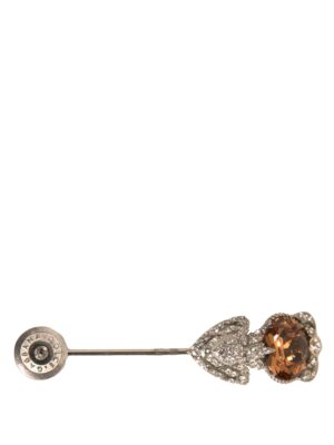 Dolce & Gabbana Silver 925 Sterling Silver Crystals Pin Collar Brooch