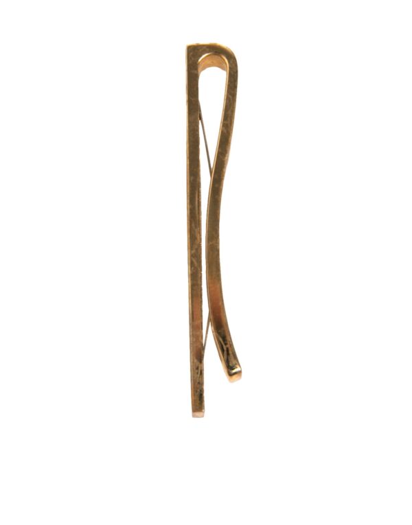 Dolce & Gabbana Gold Tone Brass Logo Branded Tie Clip Bar - Image 3