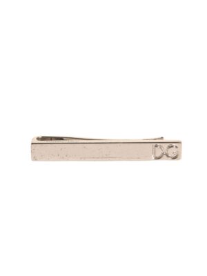 Dolce & Gabbana Silver Tone Brass Logo Branded Tie Clip Bar
