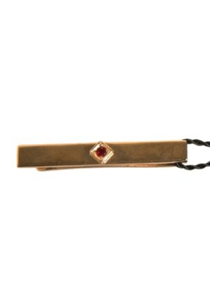 Dolce & Gabbana Gold Tone Brass Crystal Branded Tie Clip Bar