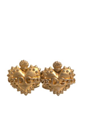 Dolce & Gabbana Gold 925 Sterling Silver DG Heart Cufflink