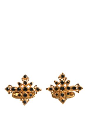 Dolce & Gabbana Gold Tone Brass Cross Crystal Cufflink