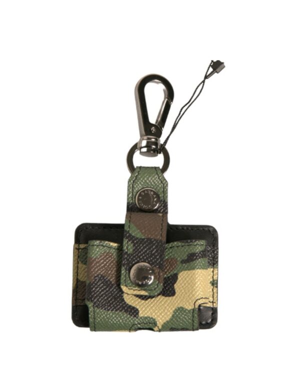 Dolce & Gabbana Multicolor Camouflage Leather Metal Airpods Case - Image 2