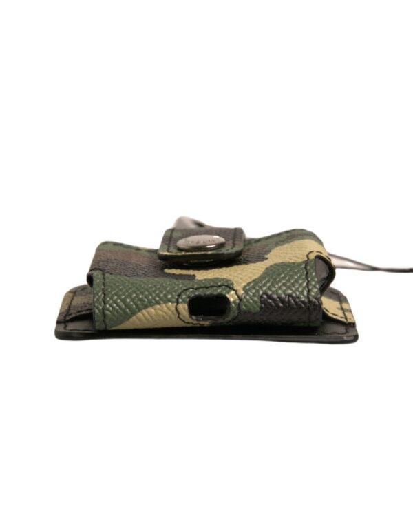 Dolce & Gabbana Multicolor Camouflage Leather Metal Airpods Case - Image 3