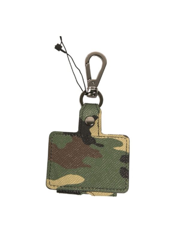 Dolce & Gabbana Multicolor Camouflage Leather Metal Airpods Case - Image 4