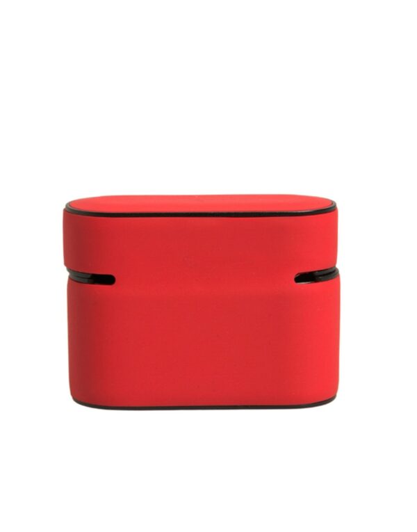 Dolce & Gabbana Red PVC Embossed Logo Plaque Holder Airpods Case - Image 4