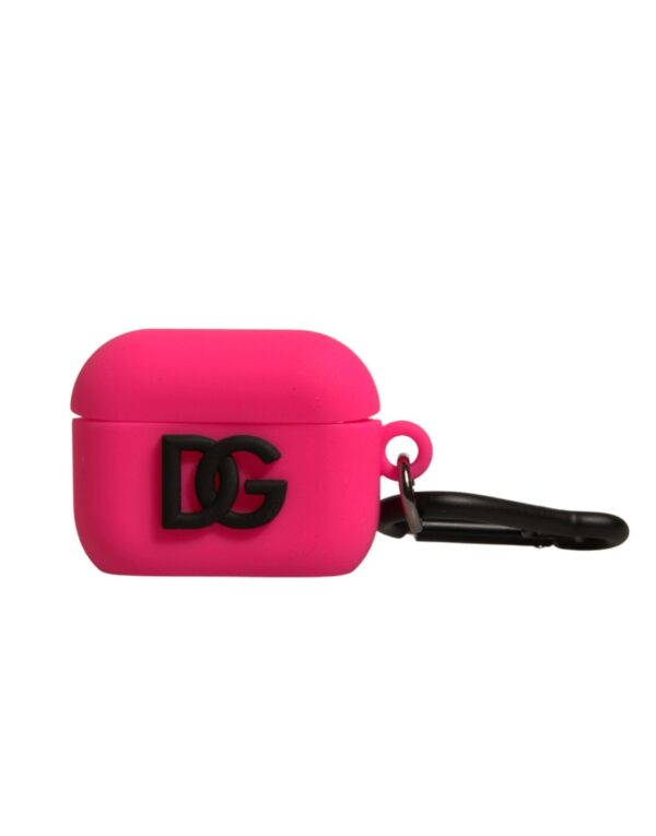 Dolce & Gabbana Pink Silicone Rubber Logo Embossed Airpods Case - Image 2
