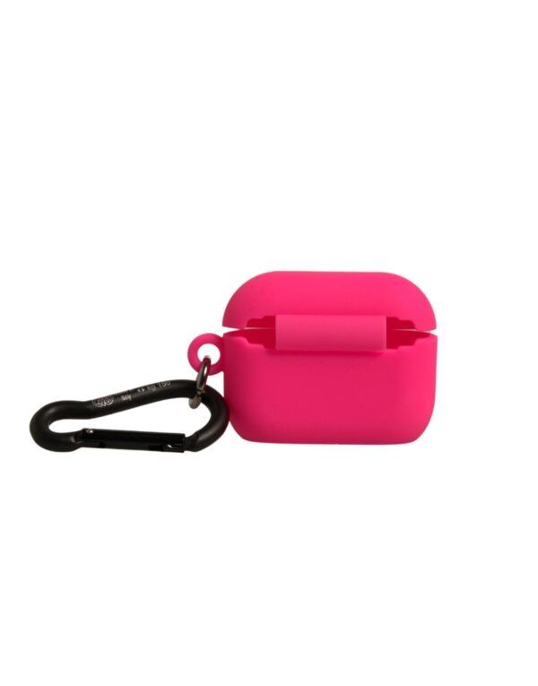 Dolce & Gabbana Pink Silicone Rubber Logo Embossed Airpods Case - Image 5